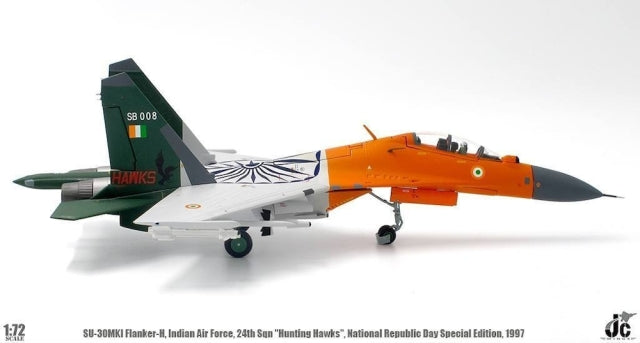 SU-30MKI 印度空軍第24中隊「獵鷹」特殊塗裝 共和國日 1997年1月26日 S9008 1/72 [JCW-72-SU30-005]