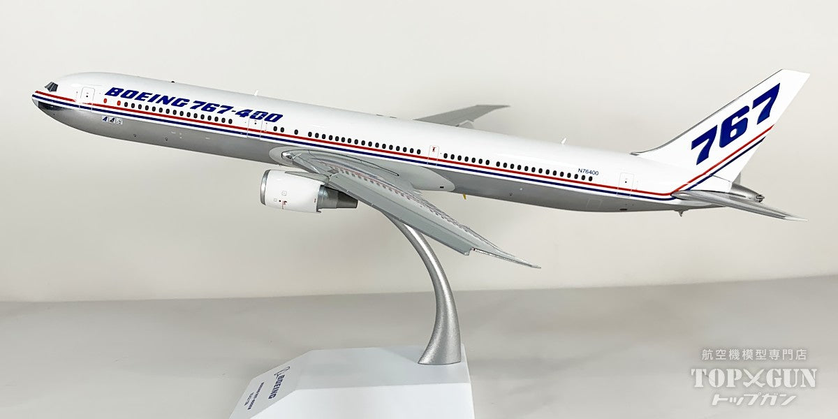 B767-400ER ボーイング ハウスカラー ポリッシュ仕上げ フラップダウンモデル N76400 1/200 [LH2496A]