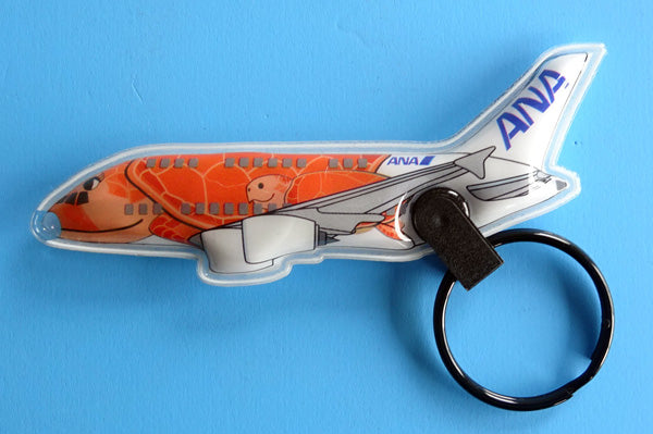 LED Light Keychain ANA All Nippon Airways Flying Honu 3 Sunset Orange 2 [MZ655] 