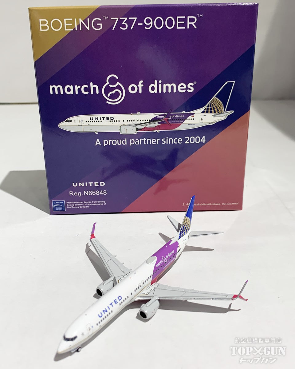 B737-900ER/w ユナイテッド航空 CO-UA merged livery with scimitar winglets 「March of Dimes」N66848 1/400 [NG79013]