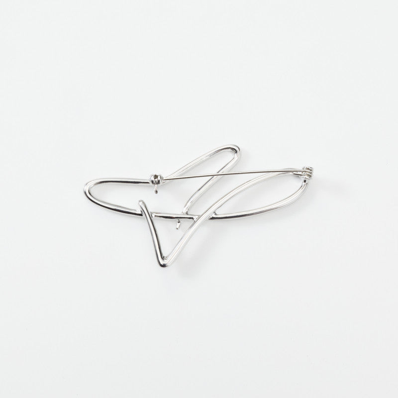 Peach Original Peach x Andemiu Nuance Metal Brooch Silver Peach Aviation [PA230028]