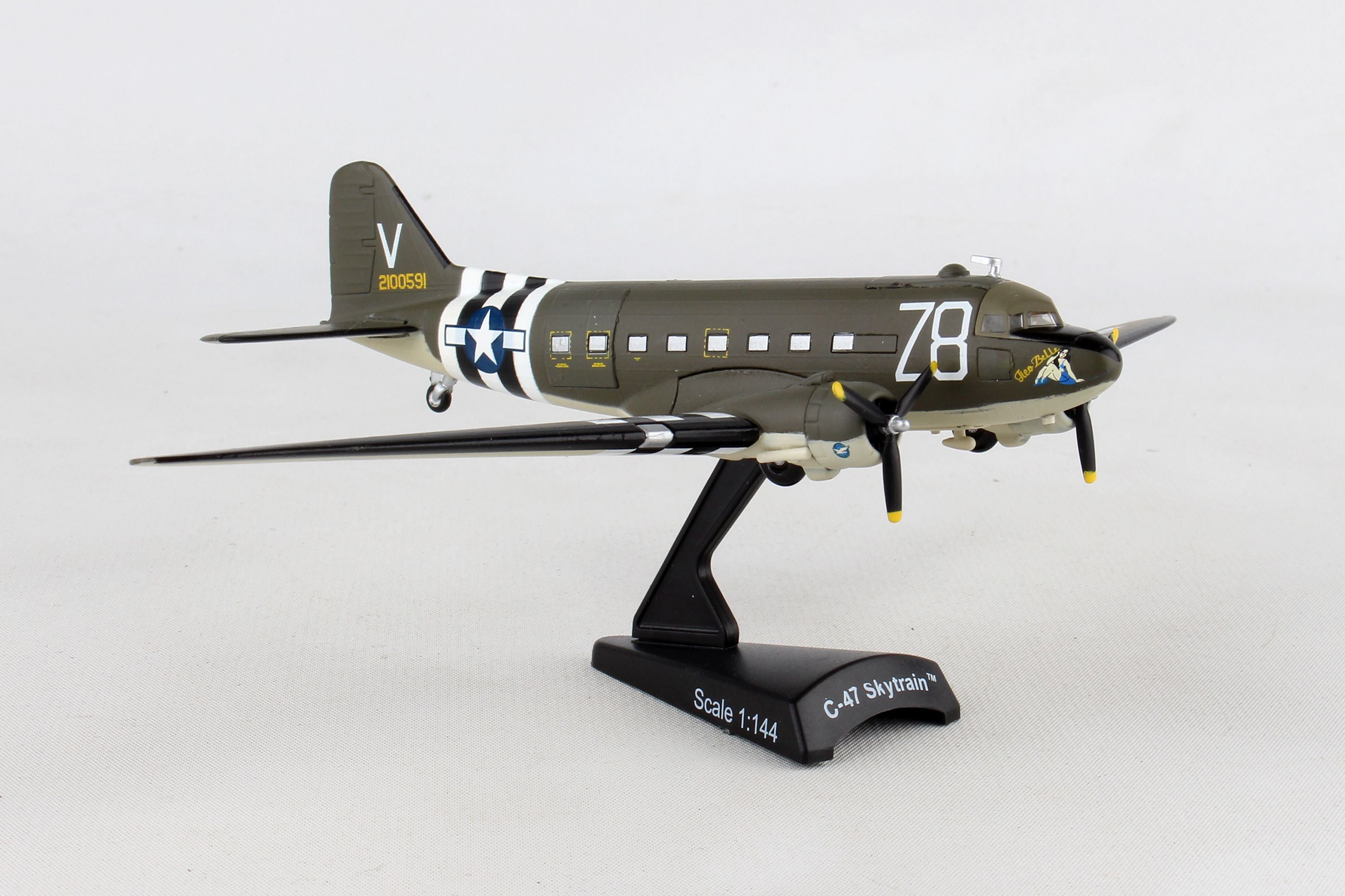 C-47 US Army Air Forces 437th Airlift Wing 84th Airlift Squadron Normandy Landings 1944 #42-100591 "TICO BELLE" 1/144 *For stand display only [PS5558-3]