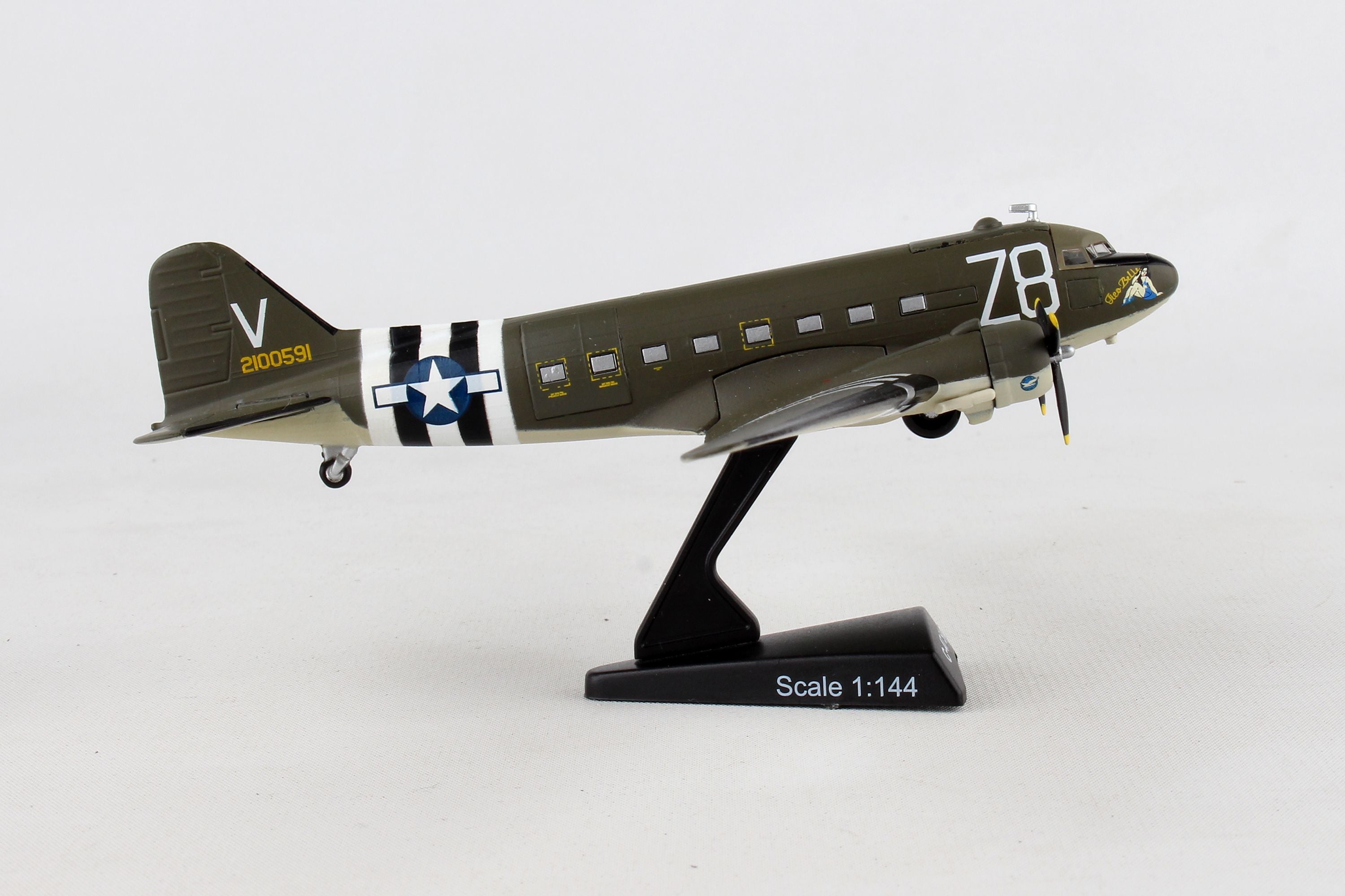 C-47 US Army Air Forces 437th Airlift Wing 84th Airlift Squadron Normandy Landings 1944 #42-100591 "TICO BELLE" 1/144 *For stand display only [PS5558-3]