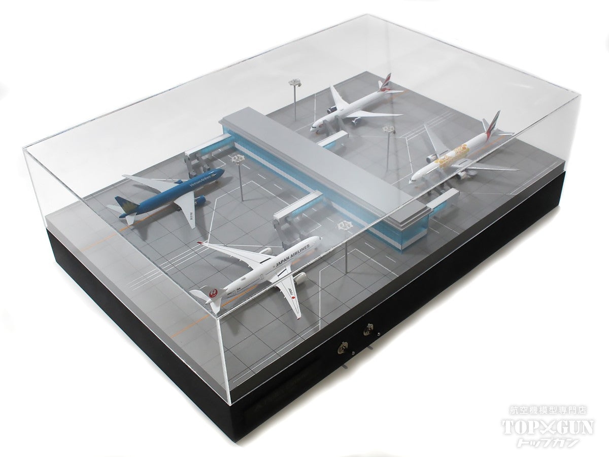 Roteiro4s Terminal Airport Terminal LED Built-in Light-Up Diorama Set (with Buildings, Boarding Bridges, and Lighting Towers) 4 Aircraft Parking Type 1/500 Scale [R3-02S]