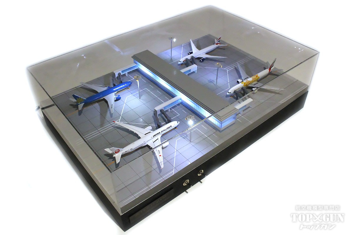 Roteiro4s Terminal Airport Terminal LED Built-in Light-Up Diorama Set (with Buildings, Boarding Bridges, and Lighting Towers) 4 Aircraft Parking Type 1/500 Scale [R3-02S]