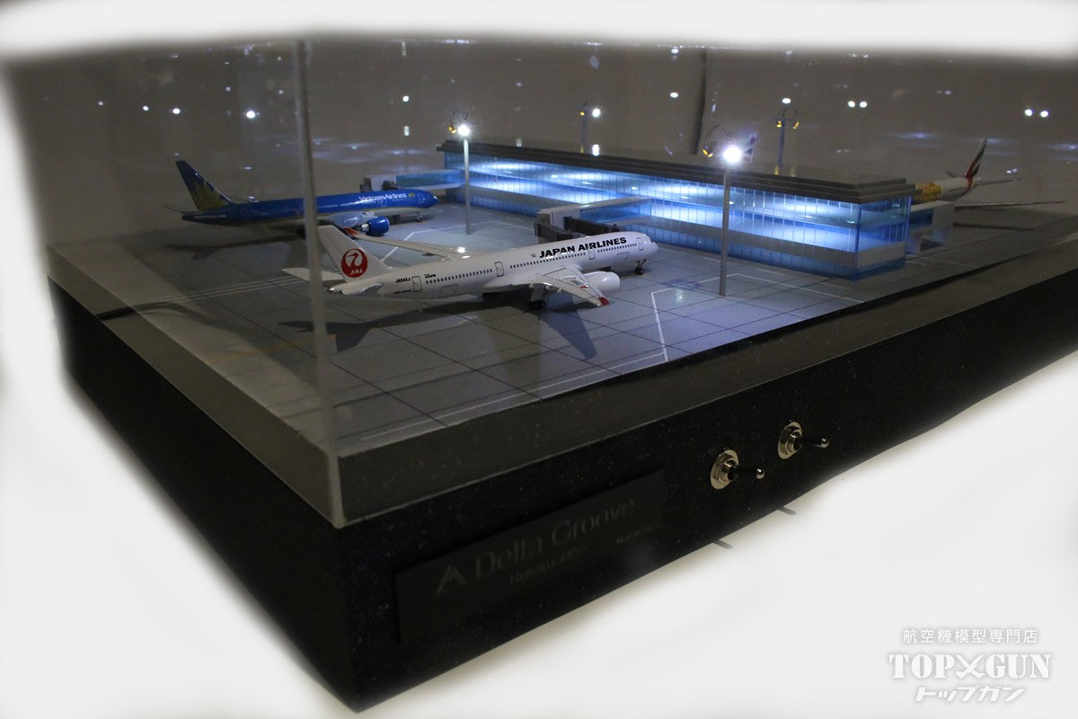 Roteiro4s Terminal Airport Terminal LED Built-in Light-Up Diorama Set (with Buildings, Boarding Bridges, and Lighting Towers) 4 Aircraft Parking Type 1/500 Scale [R3-02S]