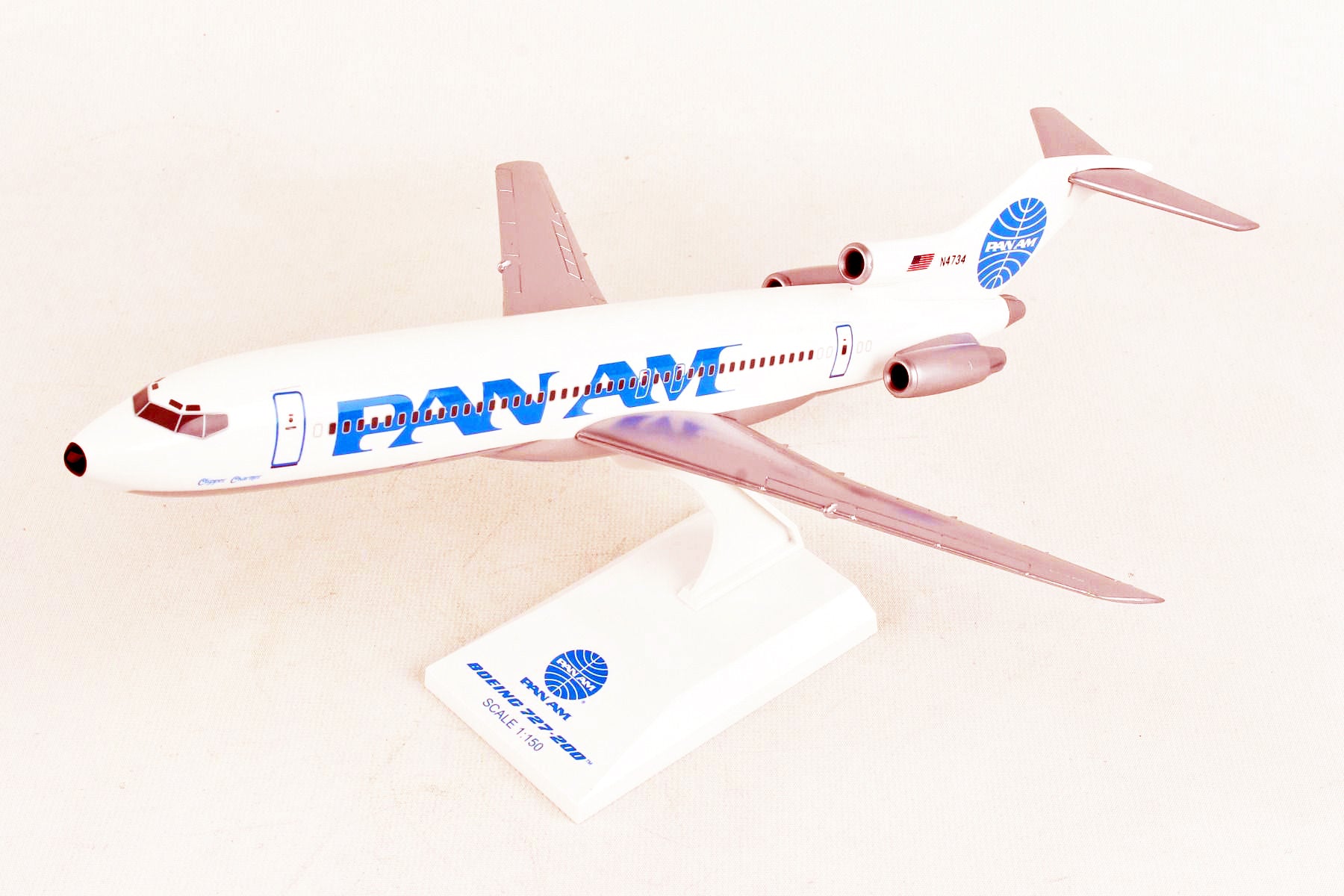 727-200 Pan American World Airways (Pan Am) Clipper Charmer N4734 (Gearless/Stand-only model) 1/200 (20230818) [SKR1066] 