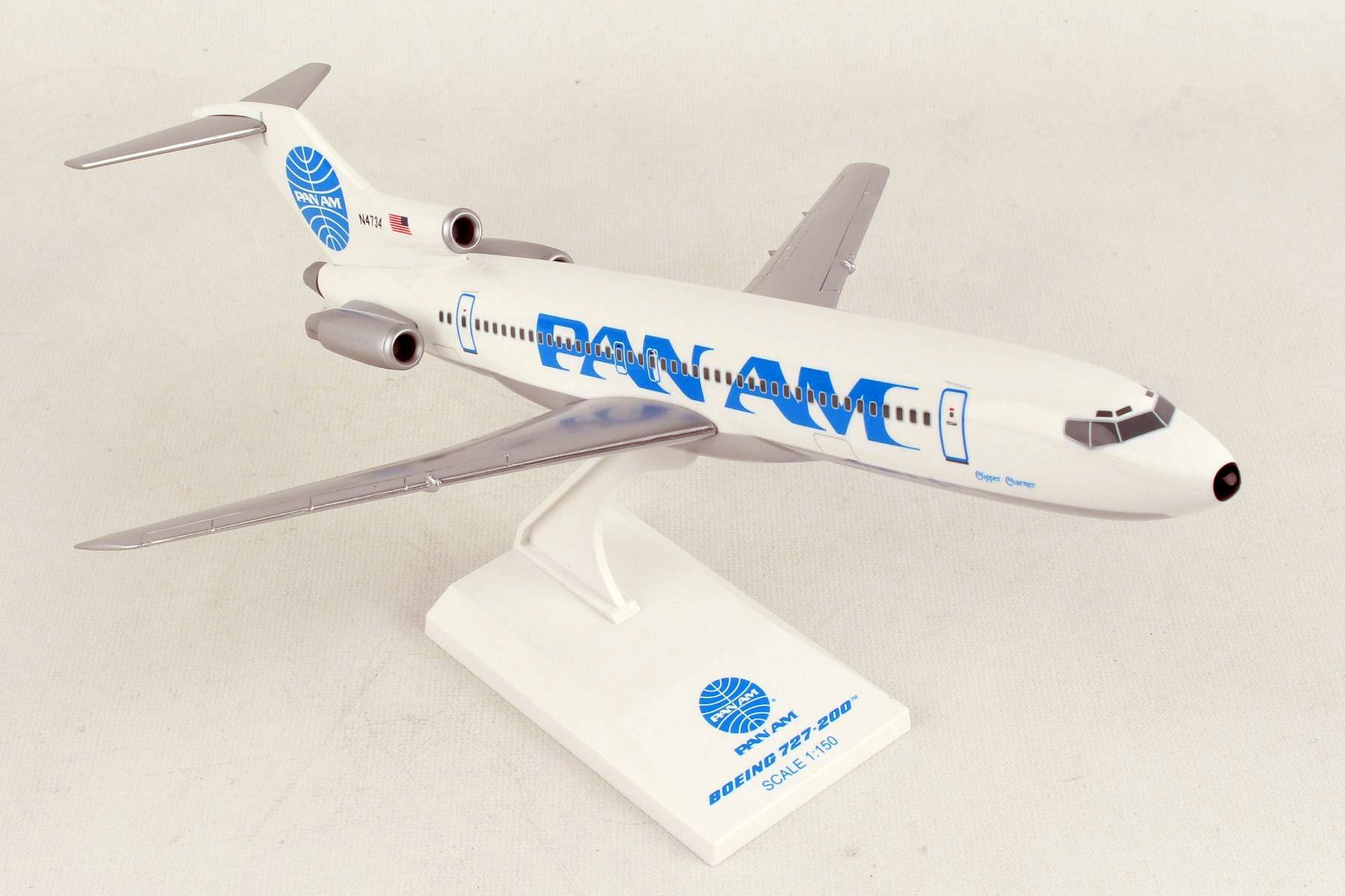 727-200 Pan American World Airways (Pan Am) Clipper Charmer N4734 (Gearless/Stand-only model) 1/200 (20230818) [SKR1066] 