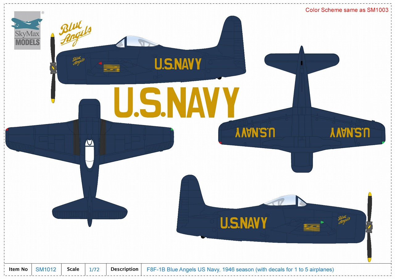 F8F-1B Bearcat Blue Angels 1946 Decal included version 1/72[SM1012] 