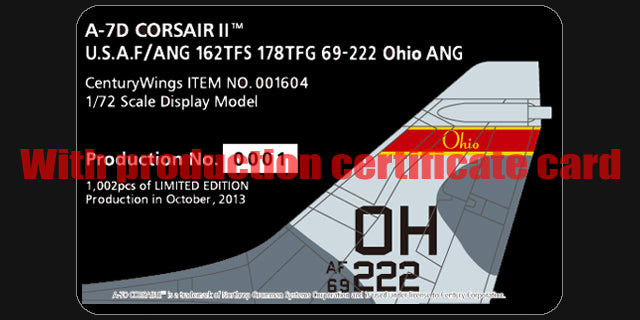 A-7D Corsair II, USAF, Ohio National Guard, 178th Tactical Fighter Wing, 162nd Tactical Fighter Squadron, 1982, "Scrappy" #69-6222, 1/72 [001604]