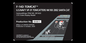 F-14D アメリカ海軍 第31戦闘飛行隊「トムキャッターズ」 特別塗装 「サンタ・キャット」 空母エイブラハム・リンカーン搭載 02年 NK100/#164601 1/72 [001633]