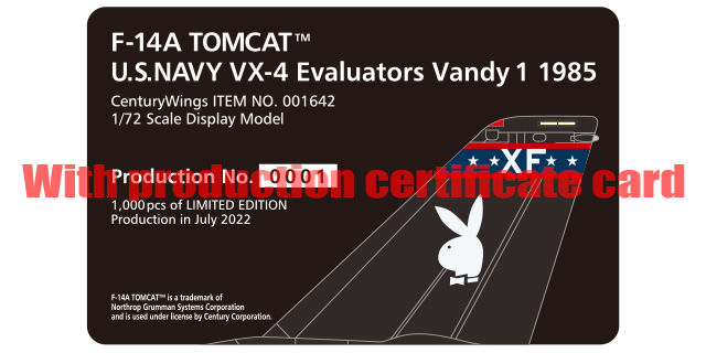 F-14A US Navy 4th Test and Evaluation Squadron "Evaluators" 1985 Point Mugu Air Base XF01 "Vandy 1" 1/72 [001642]