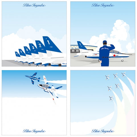 Japan Air Self-Defense Force Blue Impulse Square Memo Pad T-4 Aircraft [003580050]