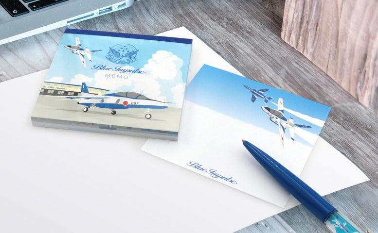 Japan Air Self-Defense Force Blue Impulse Square Memo Pad T-4 Aircraft [003580050]