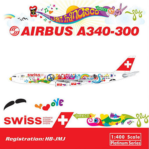 A340-300 Swiss International Air Lines special livery "Flower Power/Zurich-San Francisco direct flight launch commemoration" June 2010 HB-JMJ 1/400 [10432]