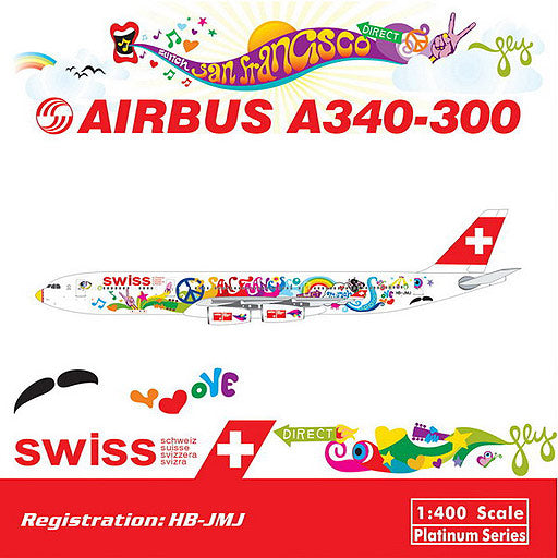 A340-300 スイスインターナショナルエアラインズ 特別塗装「フラワーパワー／チューリヒ＝サンフランシスコ直行便開設記念」 10年6月 HB-JMJ 1/400 [10432]
