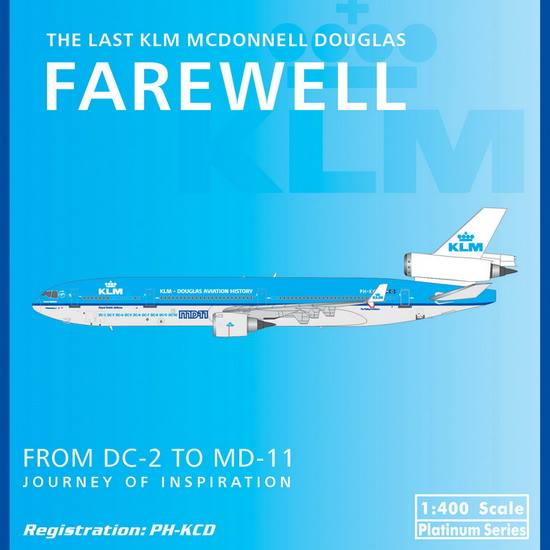 MD-11 KLMオランダ航空 特別塗装 「Last flight FAREWELL」 14年 PH-KCD 1/400 [11040]