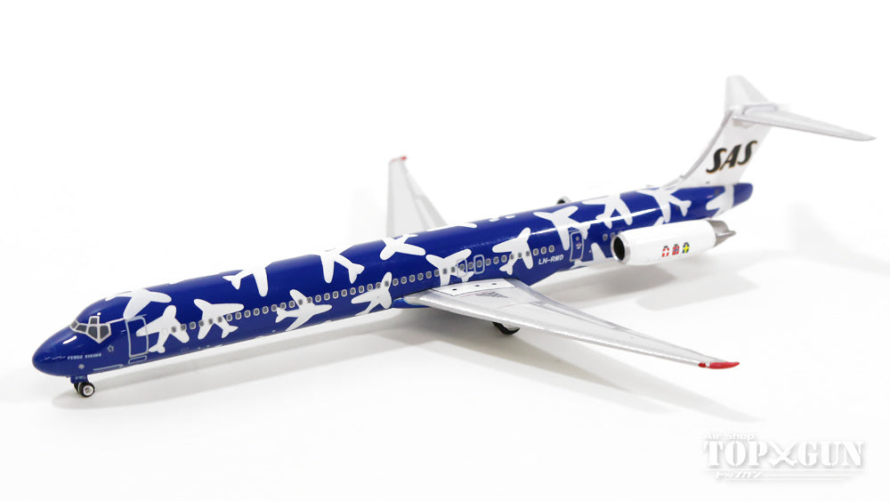 MD-82 SAS Scandinavian Airlines special livery blue 1990s LN-RMD "FENGE Viking" 1/400 [11097]