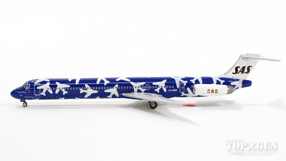 MD-82 SAS Scandinavian Airlines special livery blue 1990s LN-RMD "FENGE Viking" 1/400 [11097]