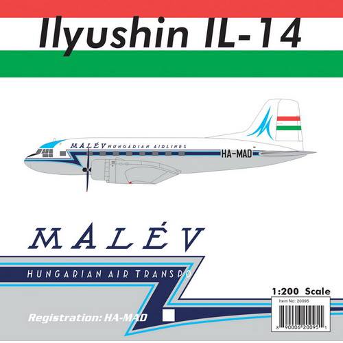 イリューシンIL-14 マレブ・ハンガリー航空 50年代 HS-MAD 1/200 [20095]