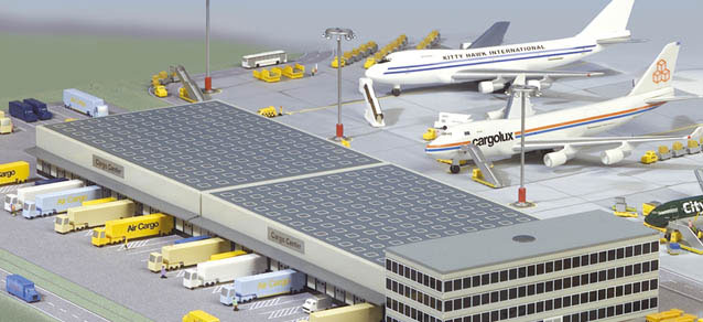 Airport diorama building assembly kit Cargo Center (cargo center/office building) 1/500 [519847]