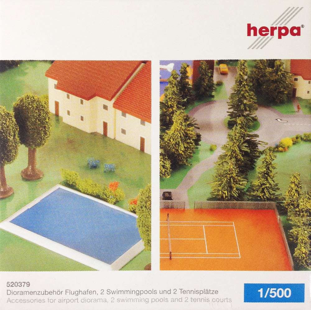 Airport diorama accessories outdoor pool/tennis court set 1/500 [520379]