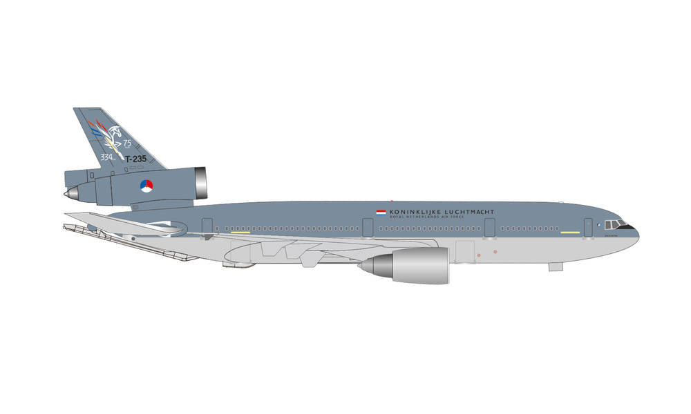 KDC-10 (air-to-air refueling modified) Royal Netherlands Air Force No. 334 Squadron special paint "75th anniversary of the Air Force" Eindhoven Base T-235 1/500 [535403]