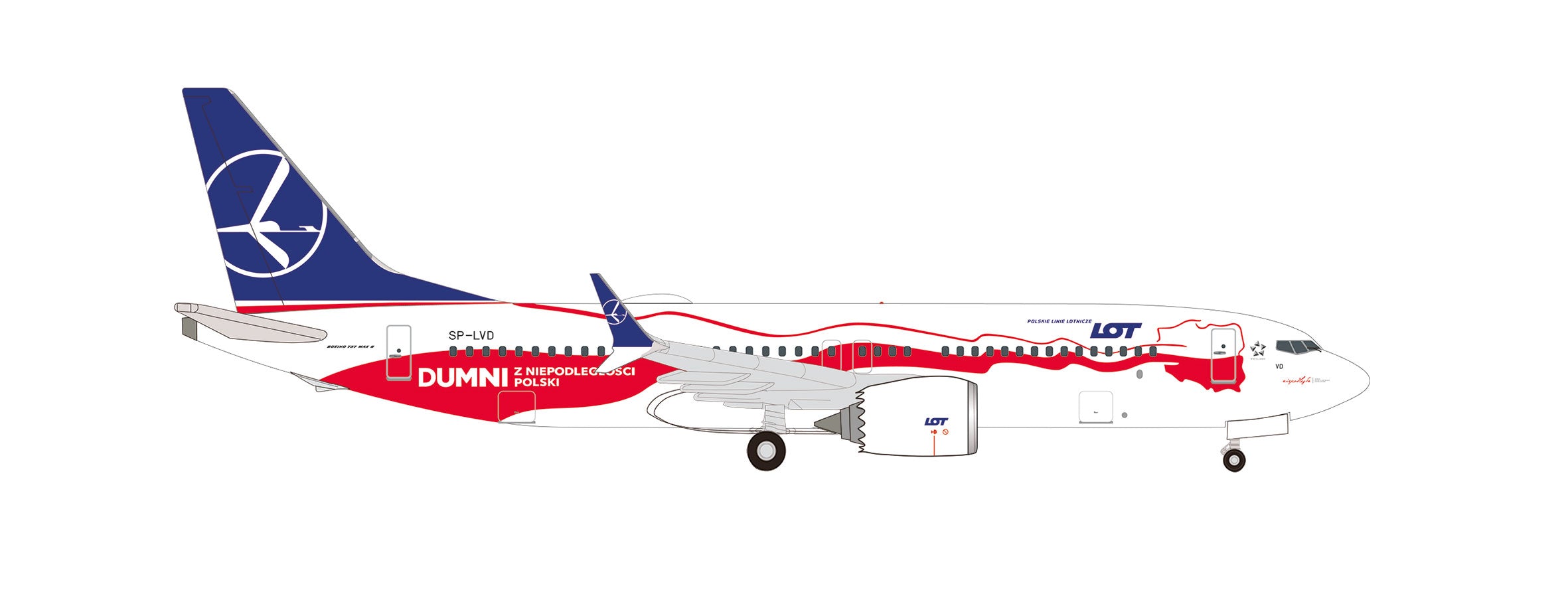 [Pre-order item] 737 Max 8 LOT Polish Airlines special paint "100th Anniversary of Independence / Proud of Independence" 2018 SP-LVD 1/500 [536790]