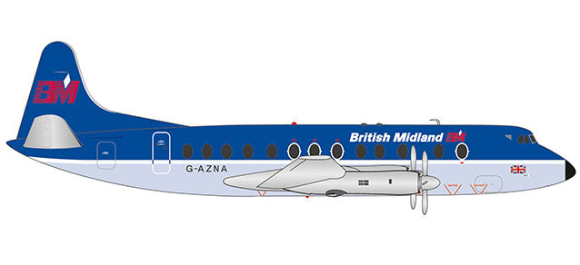 Viscount 800 BMA British Midland Airways 1980s G-AZNA 1/200 *Made of metal [559591]