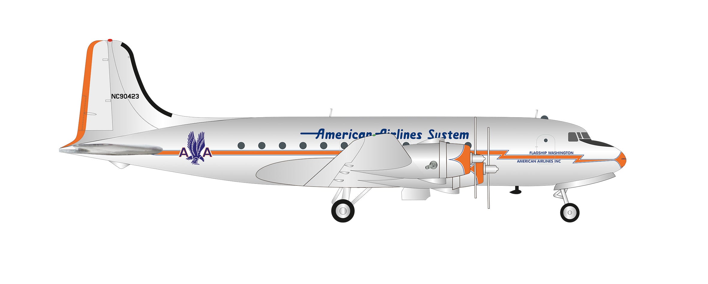 DC-4 American Airlines NC90423 "Flagship Washington" 1/200 *Made of metal [570862]