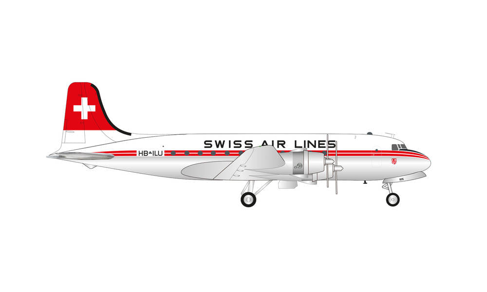 Douglas DC-4 Swiss Air Lines "Unterwalden" HB-ILU 1/200 *Made of metal [571357]