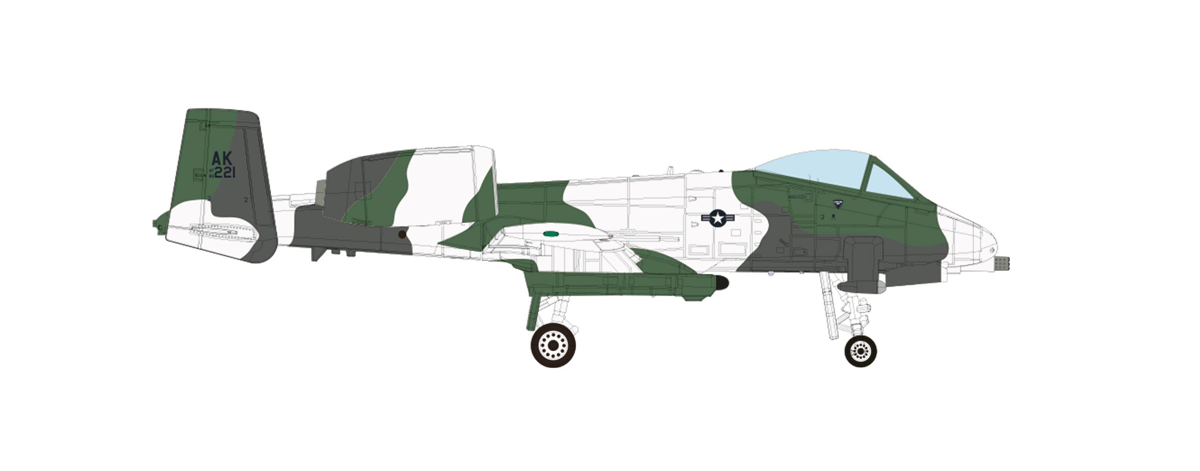 【予約商品】A-10A アメリカ空軍 第343混合航空団 第18戦術戦闘飛行隊 「Cool Snow Hog」演習時 1982年  アイルソン基地・アラスカ州 #80-0221 1/200 [572347]