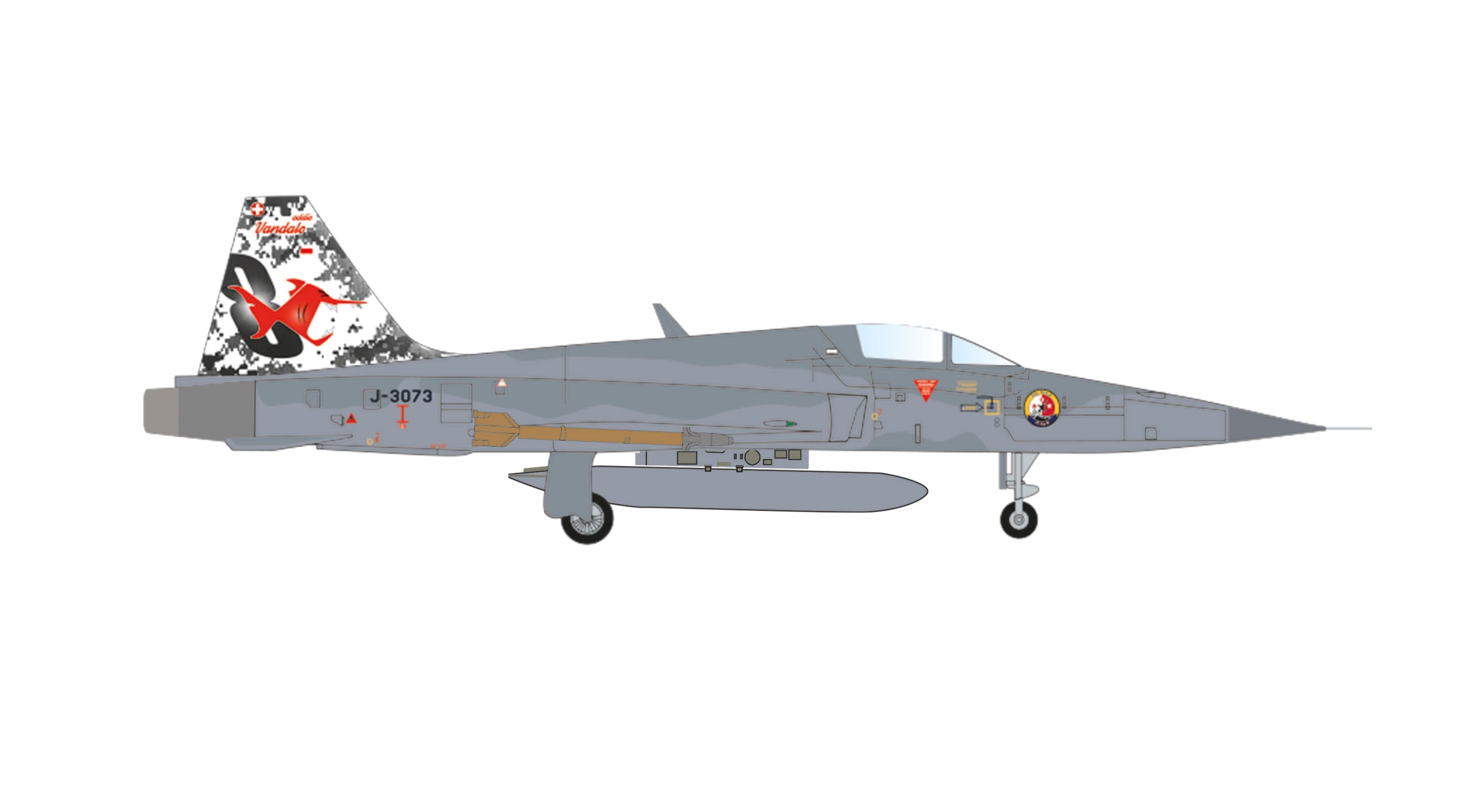 [Pre-order item] F-5E Swiss Air Force 8th Squadron "Vandalos" Meiringen Base J-3073 1/200 [572521]