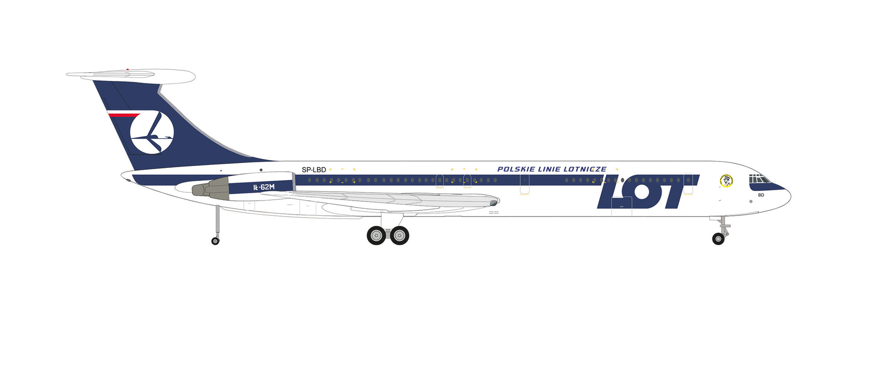 【予約商品】IL-62M LOTポーランド航空 1980年代-1990年代 SP-LBD 「ヴワディスワフ・シコルスキ」 1/200 [572682]