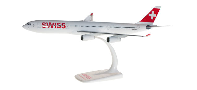 A340-300 スイスインターナショナルエアラインズ 「Basel」 HB-JMC （スナップインモデル・スタンド仕様・ランディングギアなし） 1/200 ※プラ製 [610117-001]