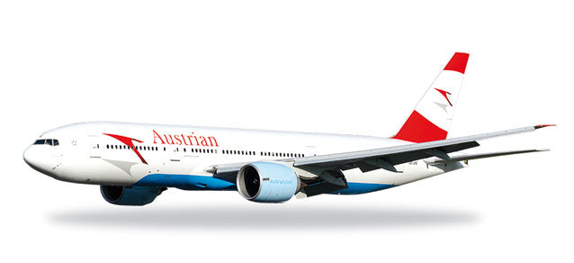 777-200ER オーストリア航空 OE-LPE 1/200 （スナップインモデル・スタンド仕様・ランディングギアなし）※プラ製 [610537]
