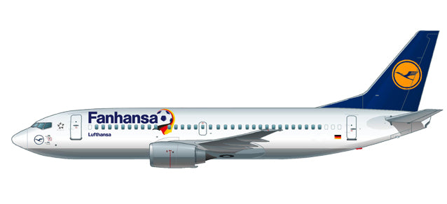 [Pre-order item] 737-300 Lufthansa special paint "Fanhansa" (snap-in model, stand version, no landing gear) 1/100 *Plastic [611183]