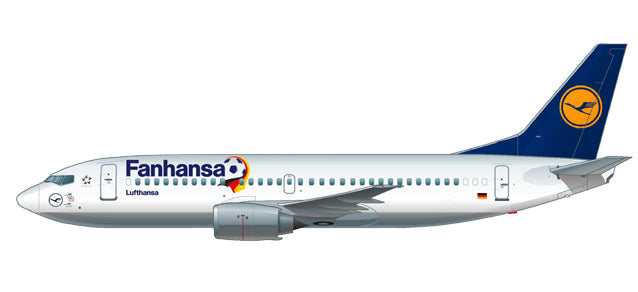 【予約商品】737-300 ルフトハンザドイツ航空 特別塗装 「Fanhansa」 （スナップインモデル・スタンド仕様・ランディングギアなし） 1/100 ※プラ製 [611183]