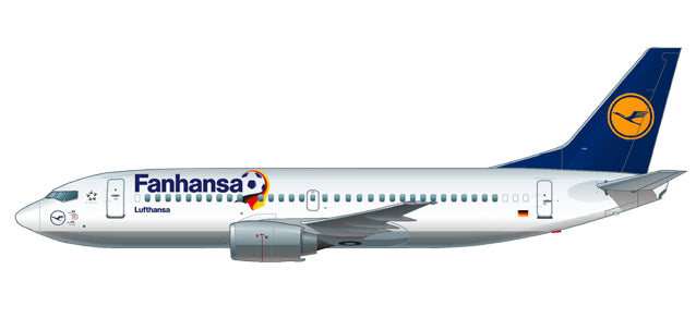 【予約商品】737-300 ルフトハンザドイツ航空 特別塗装 「Fanhansa」 （スナップインモデル・スタンド仕様・ランディングギアなし） 1/180 ※プラ製 [611220]