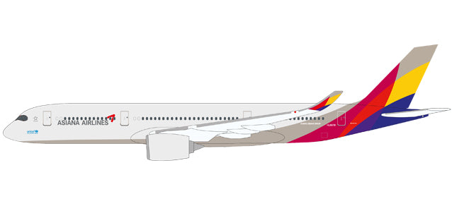 A350-900XWB アシアナ航空 HL8078 （スナップインモデル・ギアなし・スタンド専用）1/200 ※プラ製 [611404]