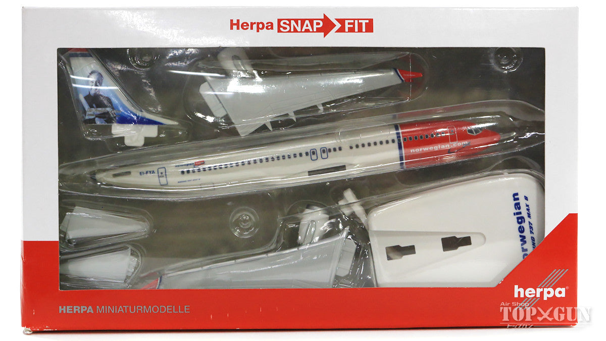 737 MAX8 Norwegian Air Shuttle (Snap-in model, stand version, no landing gear) "Sir Freddie Laker" EI-FYA 1/200 *Plastic [611817]