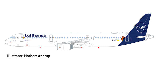 A321 ルフトハンザ航空 「Die Maus」 D-AIRY （スナップインモデル・スタンド仕様・ランディングギアなし) 1/200 ※プラ製 [612432]