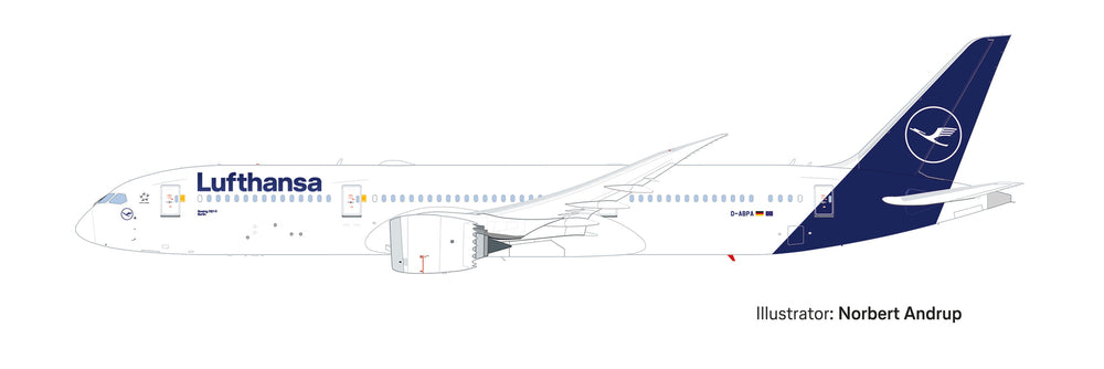 787-9 Lufthansa (Snap-in model, stand version, no landing gear) D-ABPA "Berlin" 1/200 [613453]