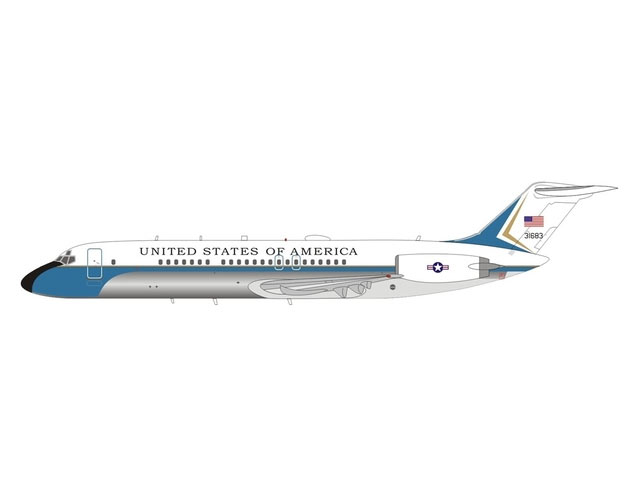 VC-9C (DC-9-32) US Air Force Polished Finish Preserved Model (Stand Included) #73-1683 1/200 *Made of Metal [AF1VC-9C01P]