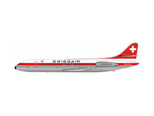 SE-210 Caravelle III Swiss Air 1960s Polished finish (stand included) HB-ICS 1/200 *Made of metal [ARD2064P]