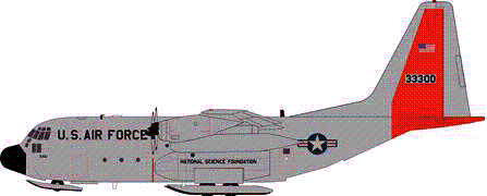 LC-130R US Air Force New York Air National Guard 109th Airlift Wing 130th Squadron with Polar Skis #73-3300 (Stand Included) 1/200 *Made of metal [AV21300915]