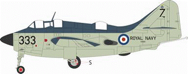 Fairey Gannet AS.4 (anti-submarine patrol type) Royal Navy No. 824 Squadron, aircraft carrier Albion, 1950s, 1/72 [AV7252001]