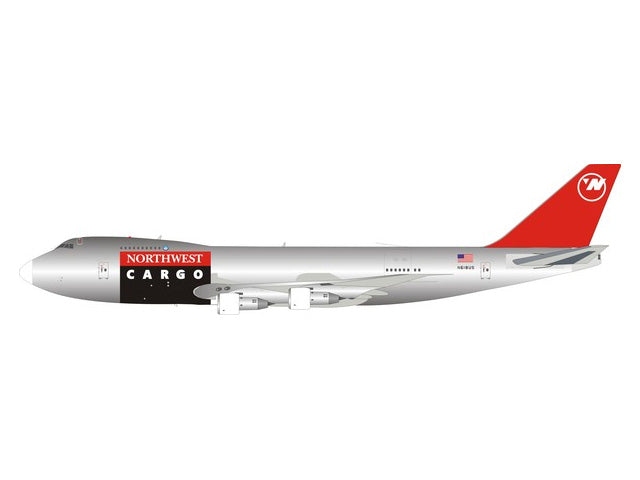 747-200F（貨物型） ノースウエスト・カーゴ  （スタンド付属） 90-00年代 N618US 1/200 ※金属製 [B-NW-747-001P]