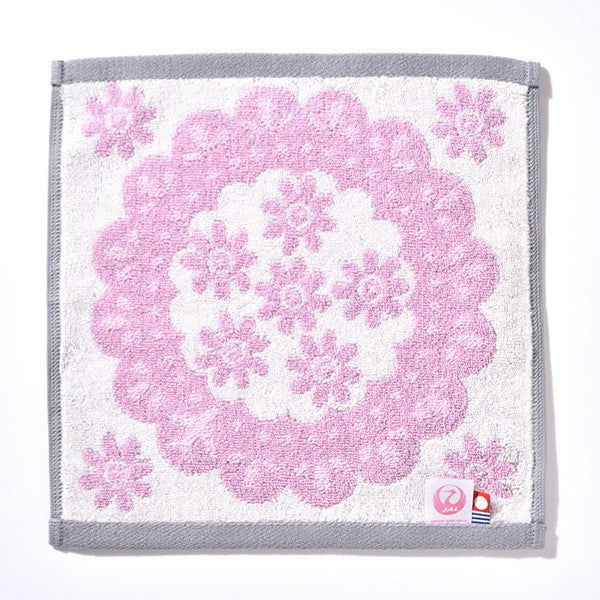 JAL Original Imabari Towel Handkerchief Flower Pink [BJB5411]