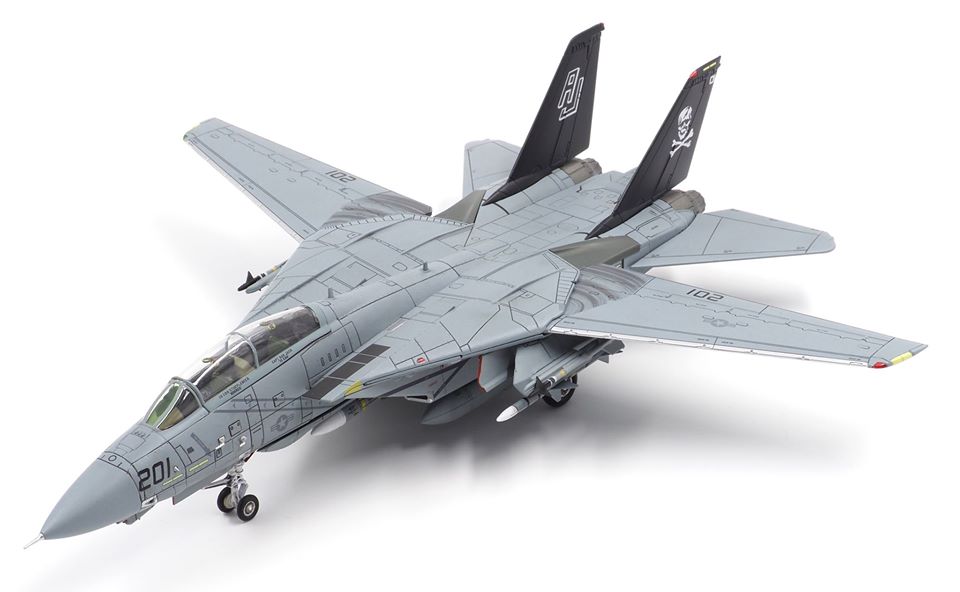 F-14A US Navy 84th Fighter Squadron "Jolly Rogers" aboard the aircraft carrier Theodore Roosevelt in 1993 AJ201/#160408 (weathering painted version) 1/72 [CA72JR02]